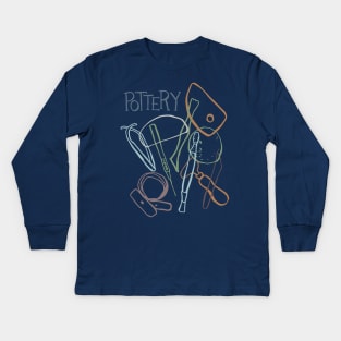 Pottery Tools - Modeling Clay Kids Long Sleeve T-Shirt